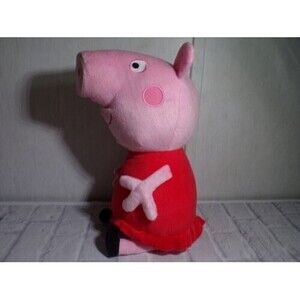 2021 Peppa Pig Plush Stuffed Animal Toy 12" Pink w/ Red Dress